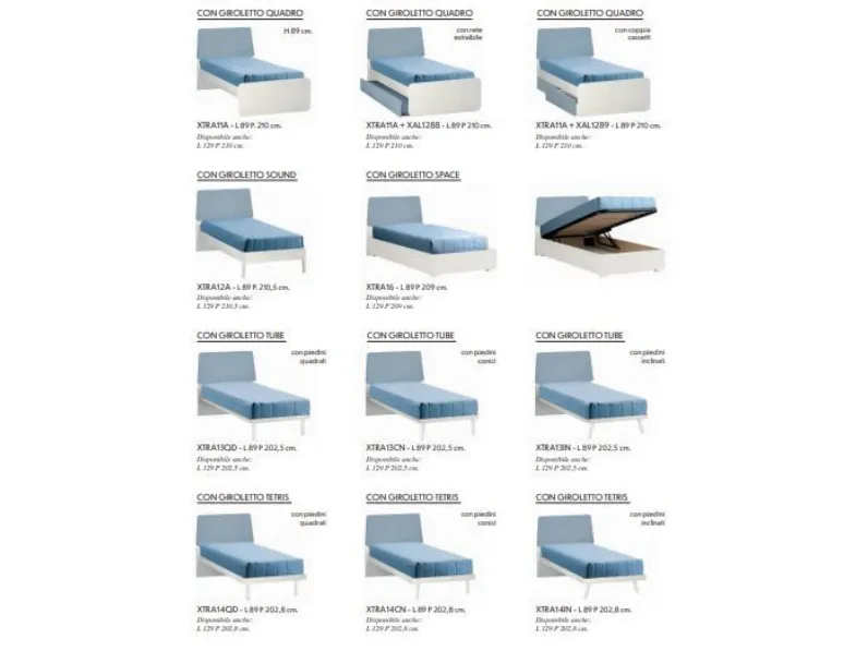 Letto piazza e mezzo con pediera Trapezio Zg mobili a prezzo ribassato