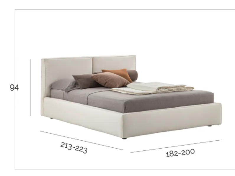 Letto imbottito modello Vega duo slim di V&nice scontato 32%