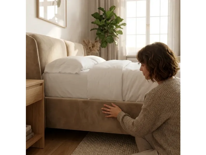 Letto matrimoniale con contenitore Velvet embrace Collezione esclusiva a prezzo scontato