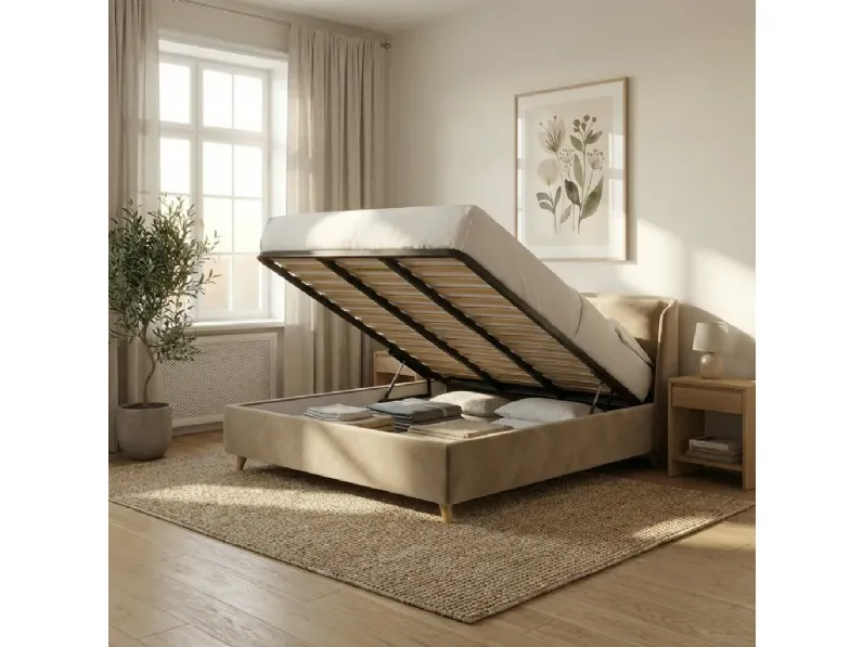 Letto matrimoniale con contenitore Velvet embrace Collezione esclusiva a prezzo scontato