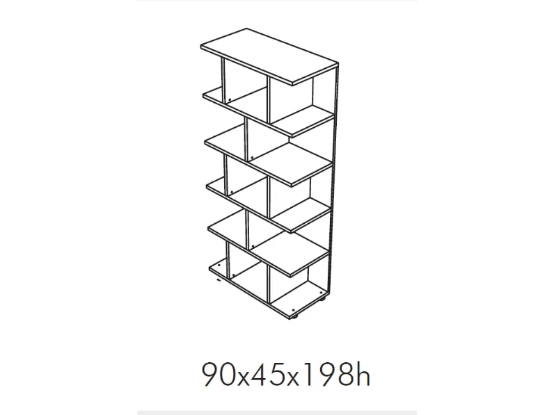 Libreria Etager alta a giorno stile design di Flycom scontata del 30%