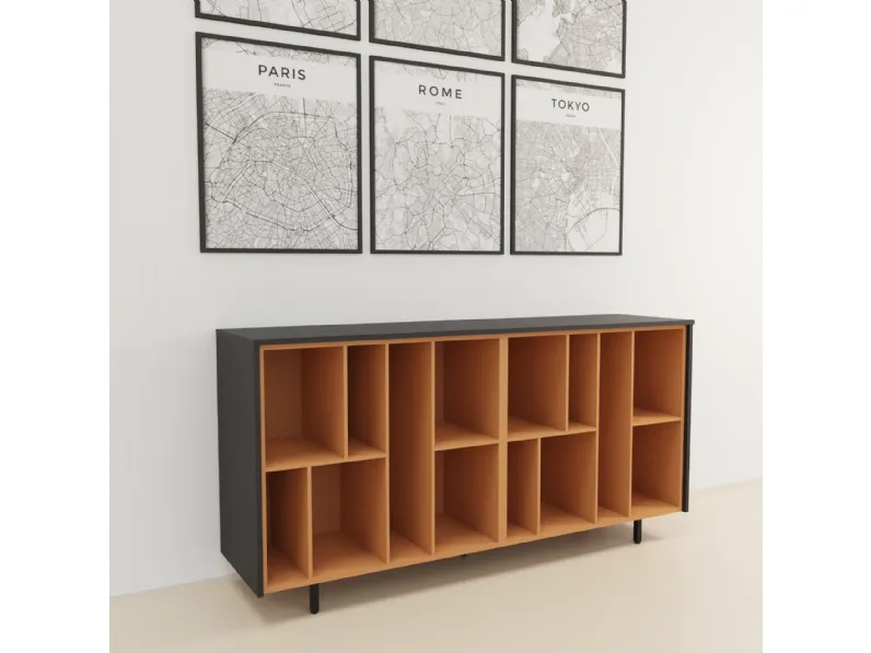 Libreria Sigma a giorno Las mobili in stile design a prezzi outlet