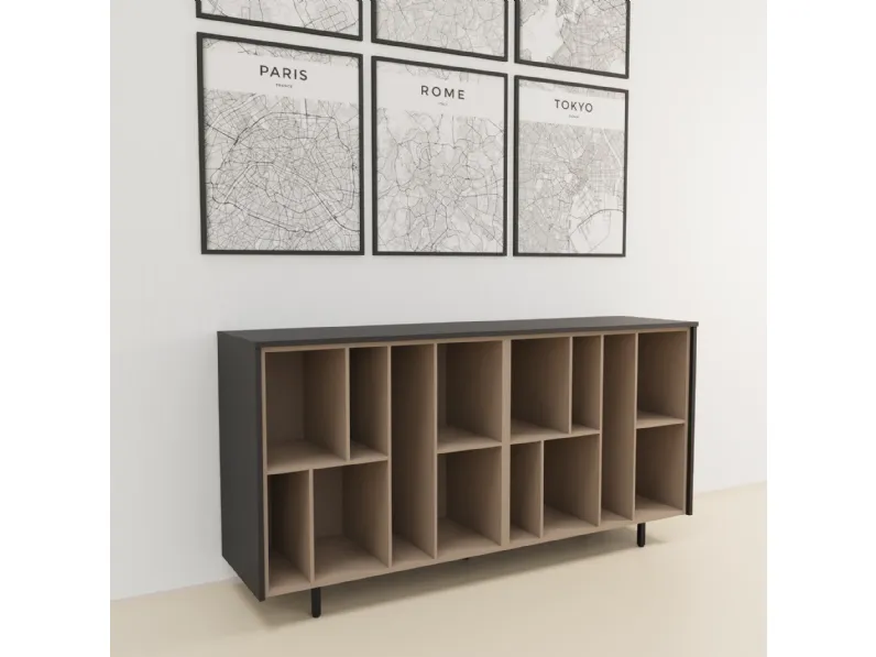 Libreria Sigma a giorno Las mobili in stile design a prezzi outlet