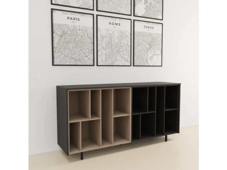 Libreria Sigma a giorno Las mobili in stile design a prezzi outlet