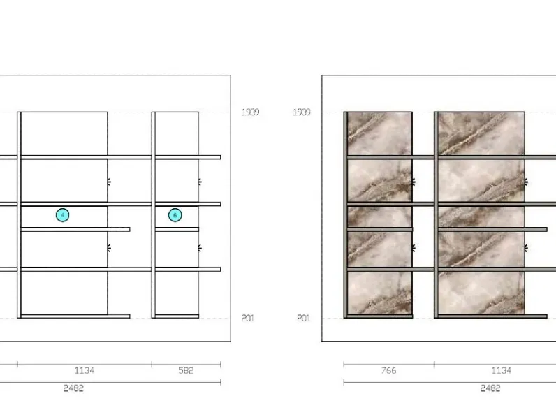 Libreria Lago in laccato opaco scontata -31%: scopri Libreria pentagram kled 