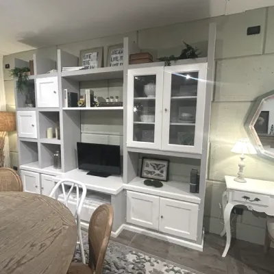 Libreria porta tv  Dialma brown in stile classica con forte sconto