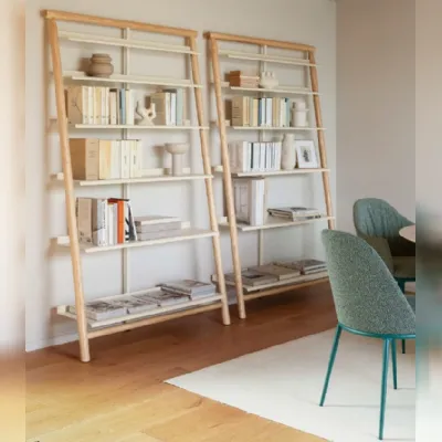 Libreria legno e metallo stile design di Midj scontata