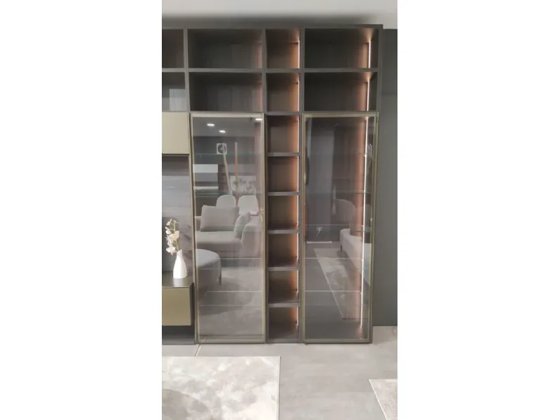 Libreria Novamobili in laminato materico a prezzo Outlet: scopri Living system