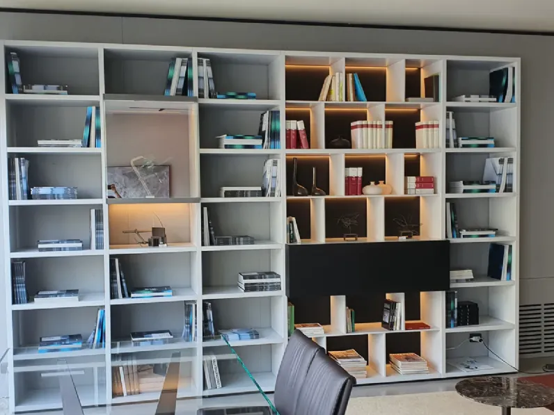 Libreria Wall system Poliform in stile design in offerta