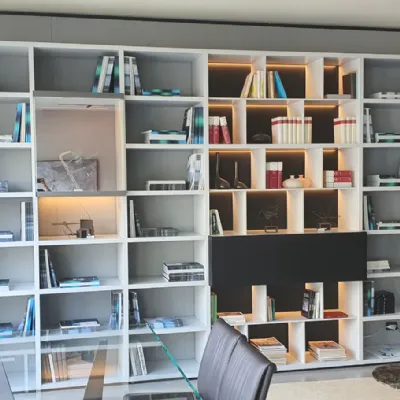 Libreria Wall system Poliform in stile design in offerta