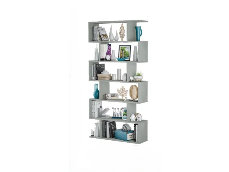 Libreria Collezione esclusiva in laminato materico a prezzo Outlet: scopri Zig zag colonna