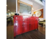 Mobile soggiorno modello Credenza  cina laccata rossa  di Nuovi mondi collection a prezzo Outlet