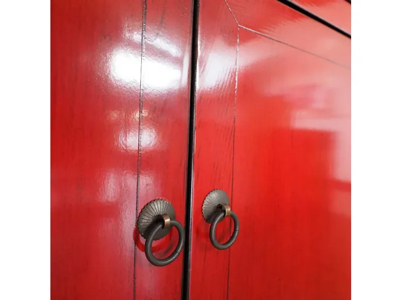 Mobile soggiorno modello Credenza  cina laccata rossa  di Nuovi mondi collection a prezzo Outlet