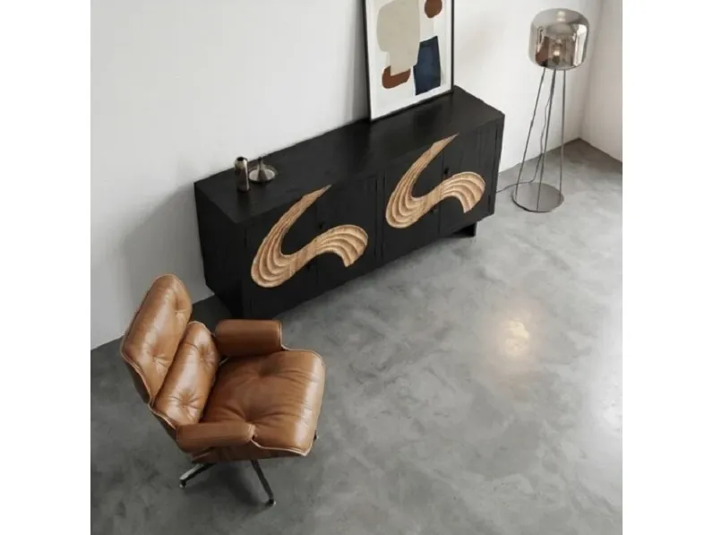 Madia Credenza etnica onde 180 di Outlet etnico in stile design scontata -32%