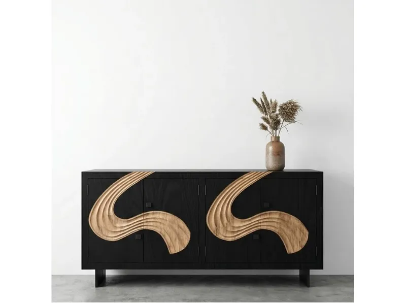 Madia Credenza etnica onde 180 di Outlet etnico in stile design scontata -32%