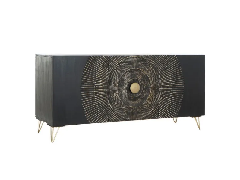 Mobile soggiorno modello Credenza mango nera 160 di Outlet etnico a PREZZI OUTLET