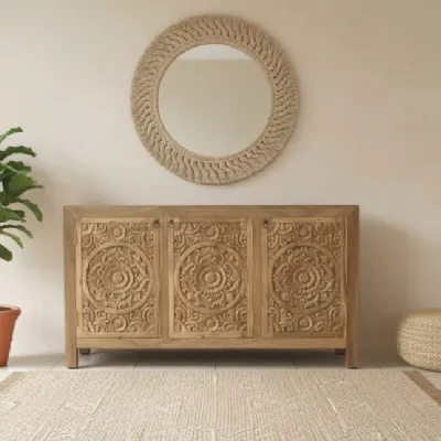 Madia di Outlet etnico in legno Credenza namastè teak 3a a prezzo Outlet