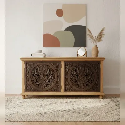 Madia di Outlet etnico in legno Credenza teak ric 180 a prezzo Outlet