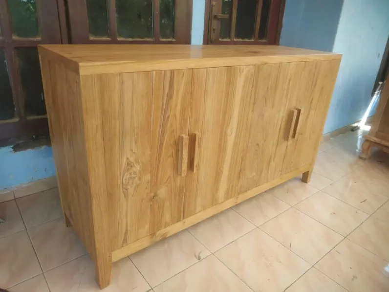 Madia Credenza teak ric 4a di Outlet etnico in stile design scontata -32%