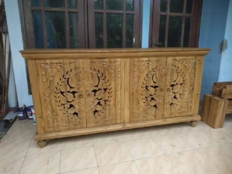 Madia modello Credenza teak ric intagliata 180 di Outlet etnico a PREZZI OUTLET