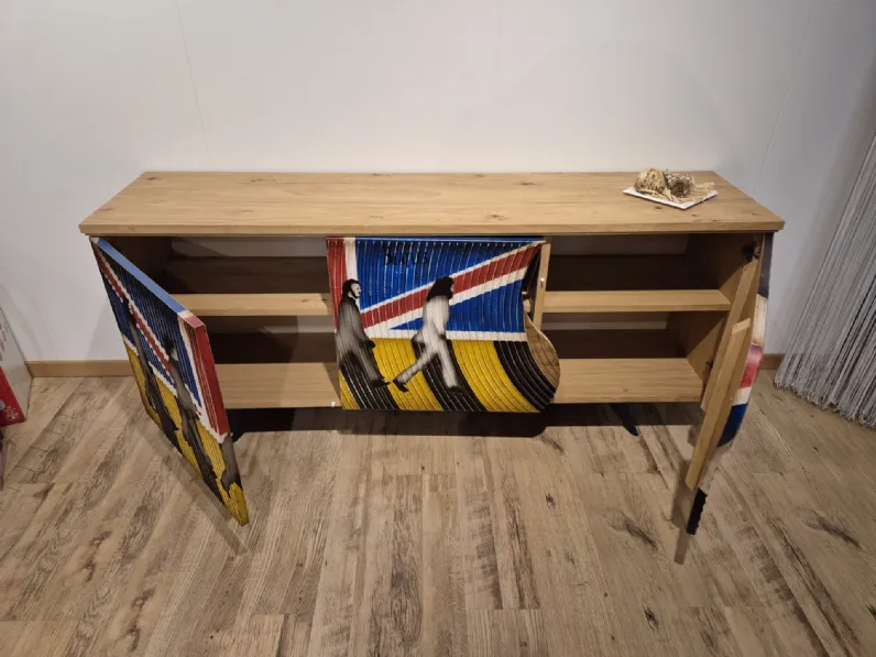 Madia di Artigianale in legno Liverpool a prezzo Outlet
