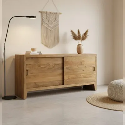 Madia in stile design Credenza legno acacia 180 di Outlet etnico a prezzo scontato