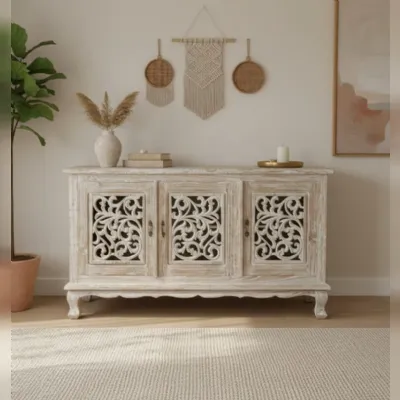 Madia Mobile credenza teak ric decapato 3a in stile design di Outlet etnico in Offerta Outlet