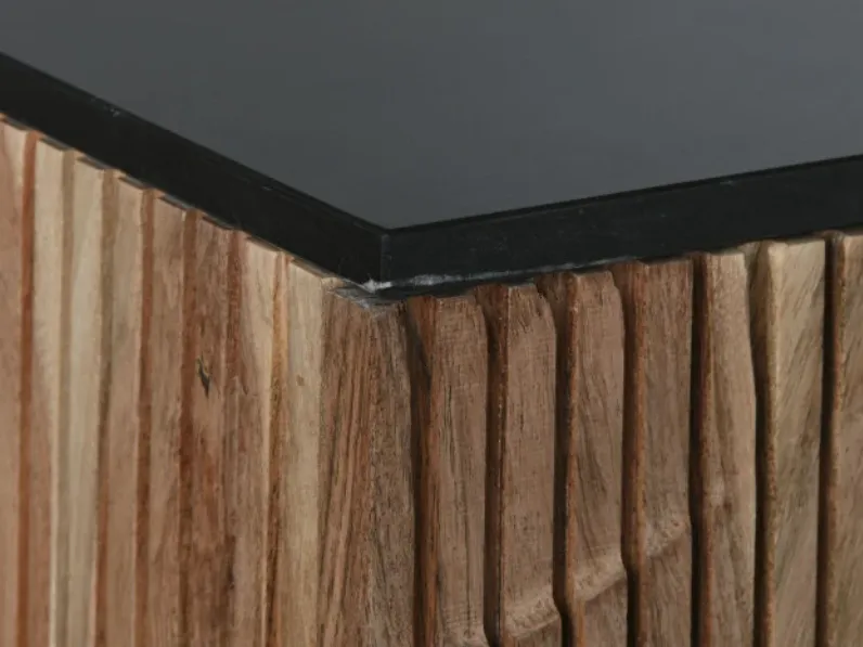 Mobile soggiorno modello Credenza acacia marmo 175 di Outlet etnico a prezzo scontato