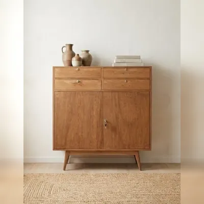 Madia modello Credenza alta vintage teak  di Outlet etnico in Offerta Outlet