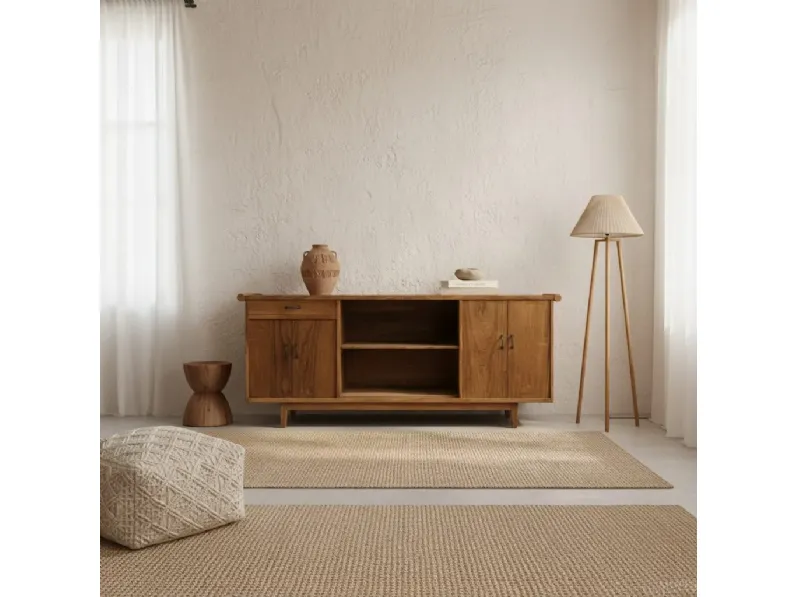 Madia in stile design Credenza anni 50′ teak 200 di Outlet etnico a prezzo scontato