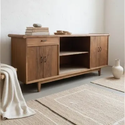 Madia in stile design Credenza anni 50′ teak 200 di Outlet etnico a prezzo scontato