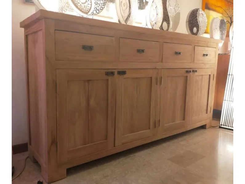 Madia in stile design Credenza artigianale teak 200 di Outlet etnico a prezzo Outlet