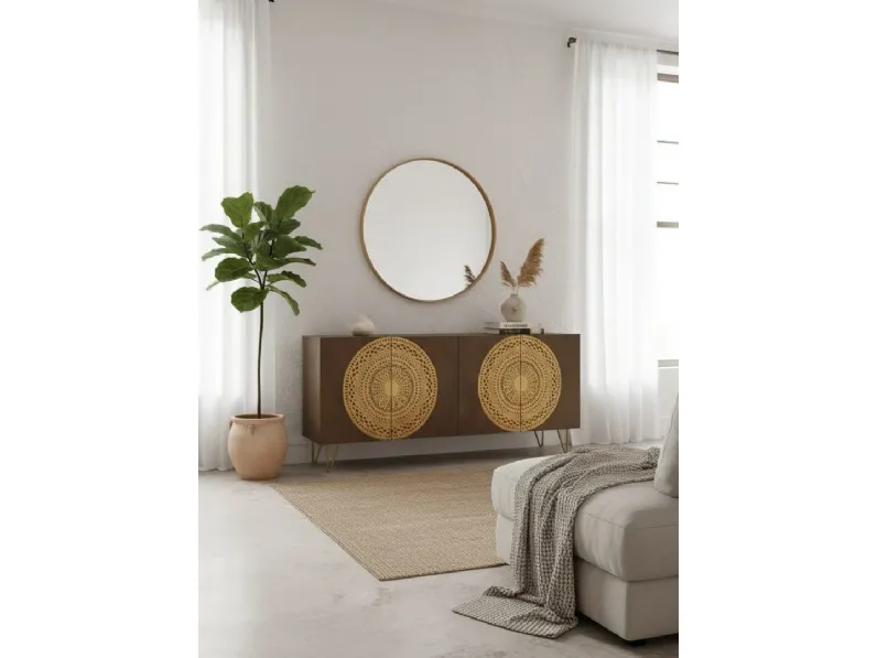 Mobile soggiorno modello Credenza etnica sole 176 di Outlet etnico a prezzo scontato