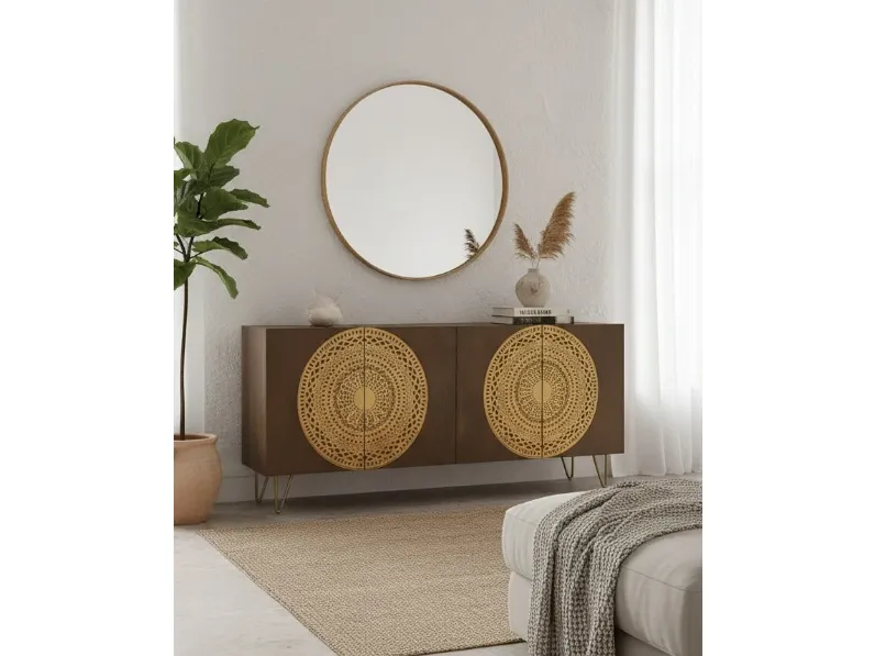 Mobile soggiorno modello Credenza etnica sole 176 di Outlet etnico a prezzo scontato