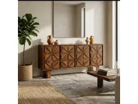Madia di Outlet etnico in legno Credenza geometric 4a a prezzo scontato