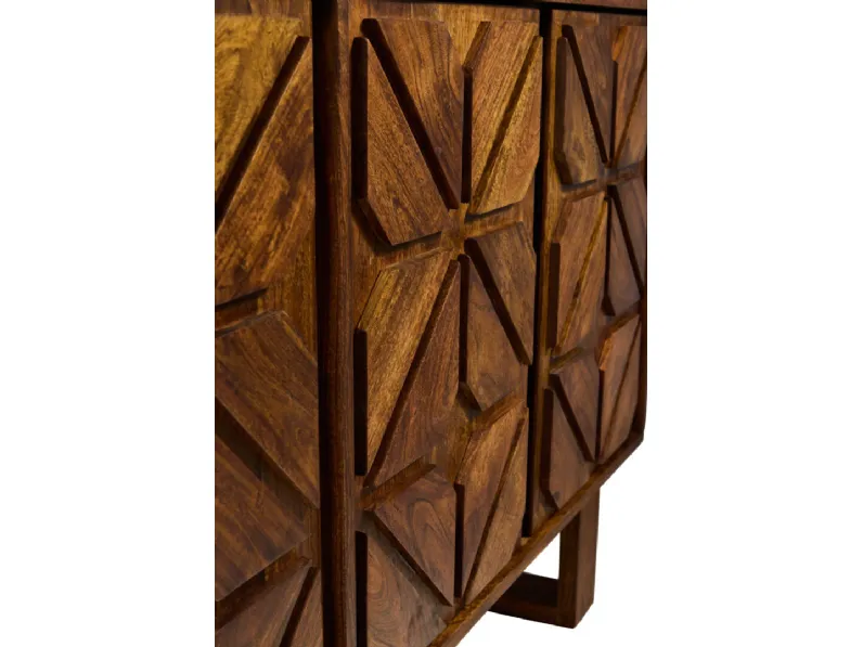 Madia di Outlet etnico in legno Credenza geometric 4a a prezzo scontato