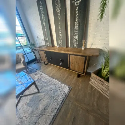 Mobile soggiorno modello Credenza metallo e legno  di Dialma brown a prezzo Outlet