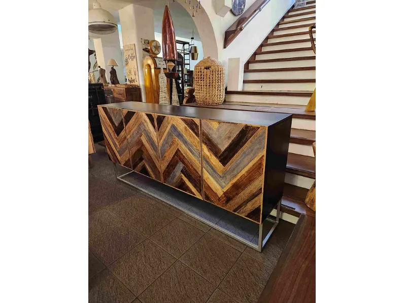 Madia di Outlet etnico in legno Madia credenza graham a prezzo scontato