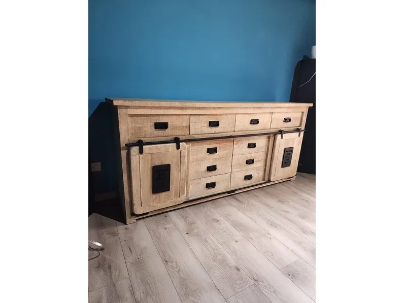 Mobile soggiorno modello Madiam credenza newport jupiter maxi ante scorrevole e cassetti  di Outlet etnico a PREZZI OUTLET