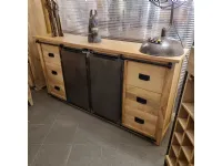 Madia Mobile industrial credenza rail 2 porte scoorevoli e 6 cassetti  in stile moderno di Outlet etnico in Offerta Outlet