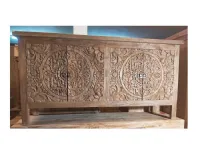 Madia di Outlet etnico in legno Credenza etnica teak 4a a prezzo scontato