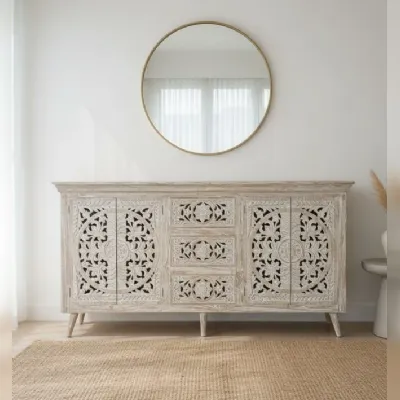 Madia in stile design Credenza teak ric decapato 200 di Outlet etnico a prezzo Outlet