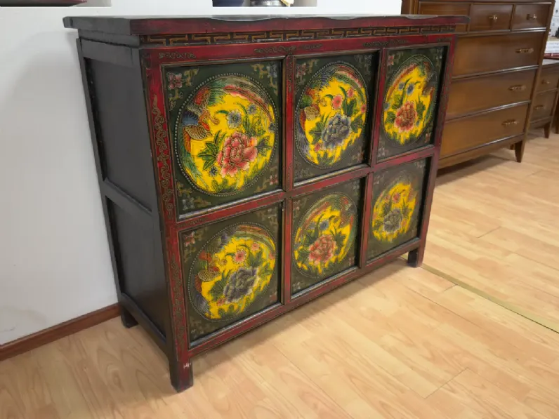 Madia Mondo etnico mobile con decori in stile design di Castagnetti in Offerta Outlet