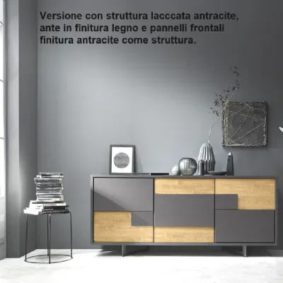 Madia Vogue antracite in stile design di Mobilia web in Offerta Outlet