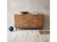 Madia di Outlet etnico in legno Credenza acacia enzo 4a a prezzo Outlet
