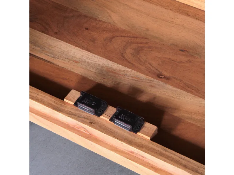 Madia di Outlet etnico in legno Credenza acacia enzo 4a a prezzo Outlet