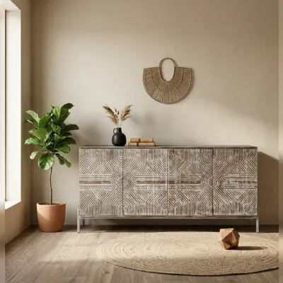 Madia Credenza mango 180 decapata in stile design di Outlet etnico in Offerta Outlet