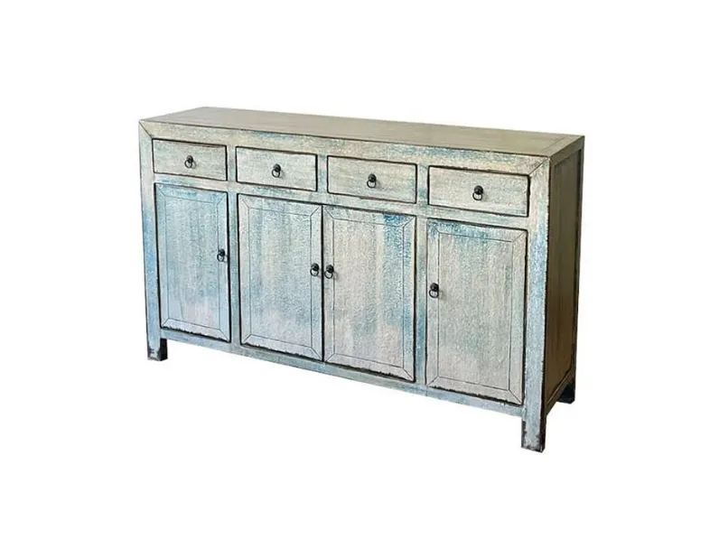 Madia in stile design Madia cina in vero legno decape blue  di Nuovi mondi collection a prezzo scontato