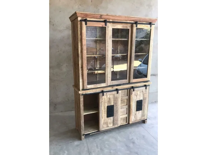 Mobile soggiorno modello Vetrina-credenza newport di Outlet etnico