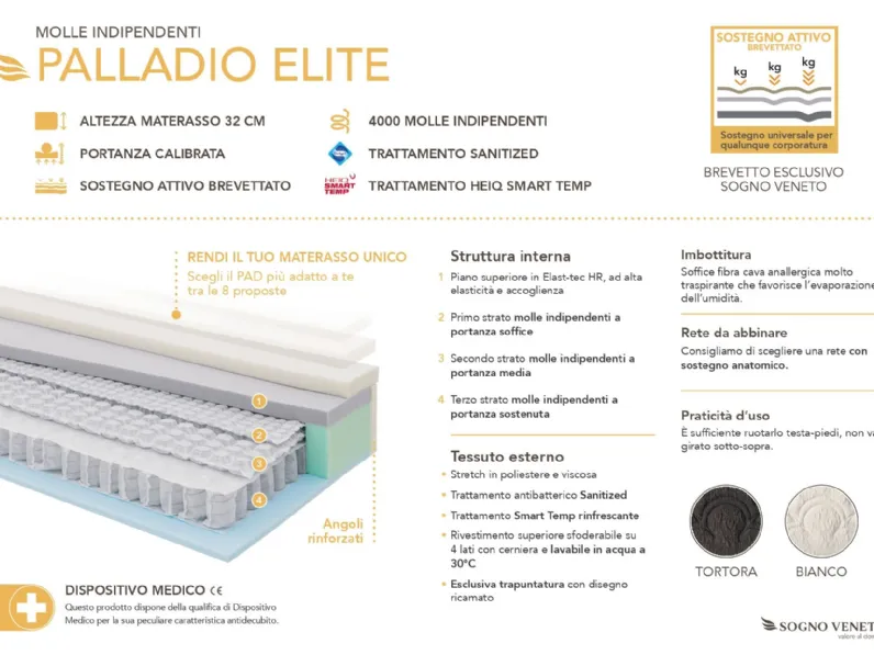 Materasso Sogno veneto Palladio elite con forte sconto 